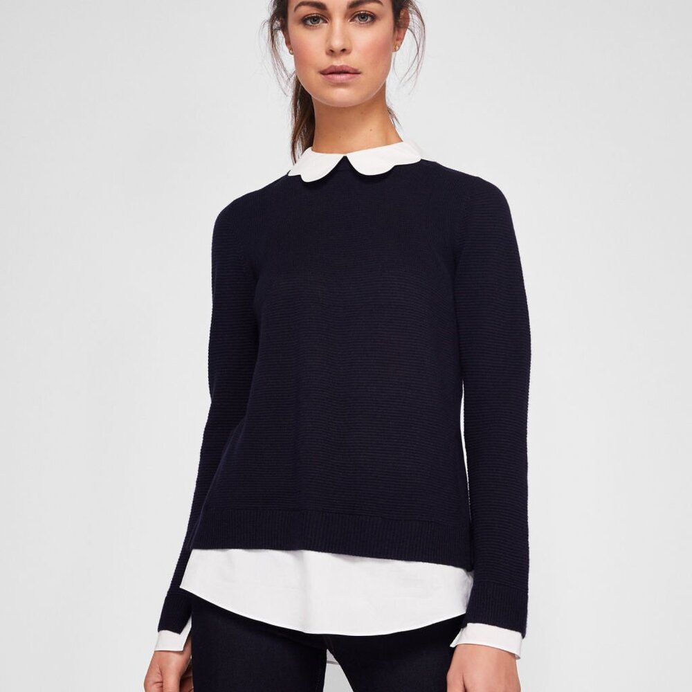 🌼 Ted Baker Bronwen Scallop Detail Layered Sweater 🌼
